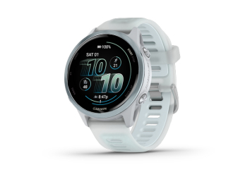 Garmin Forerunner 570 Lunette Cloud Blue, boitier blanc, bracelet blanc translucide/bleu ciel