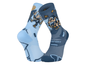 Lot De Chaussettes Femme Vincent Creation Lot De 8 Paires De Chaussettes De Sport Bicolores Avec Talon Haut Et Inscription Sport, Bleu, 43-46 EU Chaussettes Garçon 35-38