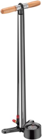 Pompe à Pied LEZYNE – Alu CNC, Manche Bois, Manomètre 220 PSI – Pour Route, VTT Ou Ville, Fiable Et Costaude