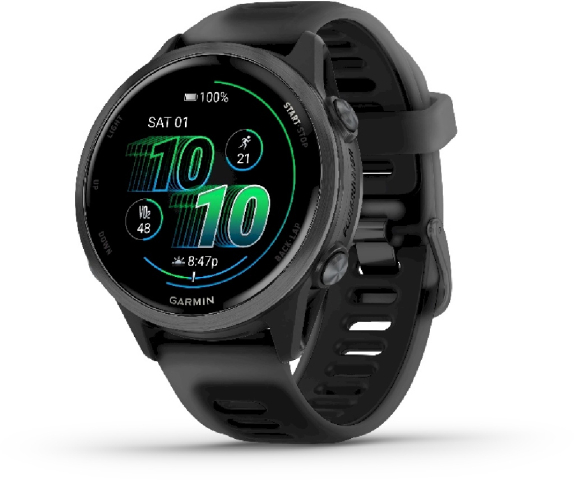 Garmin Forerunner 570 Lunette Gray, boitier noir, bracelet noir translucide/noir