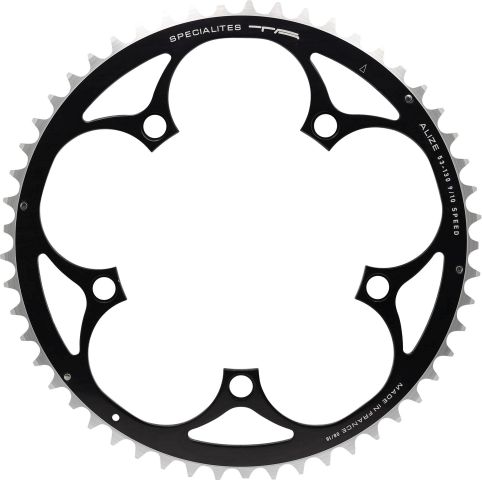 Spécialités TA PLATEAU ROUTE 5BRA D.130 ALIZE EXTERIEUR NOIR ALU 7075 TYPE SHIMANO 8-9-10V.