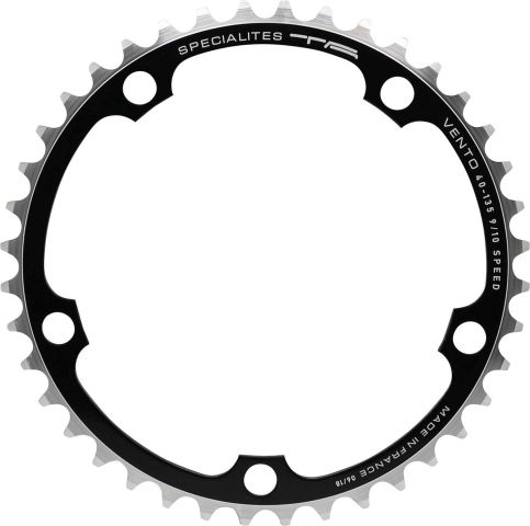 Spécialités TA PLATEAU ROUTE 5BRA D.135 VENTO INTERIEUR NOIR ALU 7075 TYPE CAMPAGNOLO 9-10V.